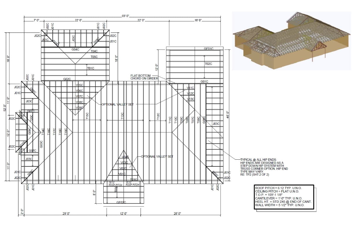 structural roof plan